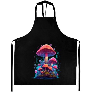Discover Trippy Neon Mushrooms 300 7 PRINT Aprons