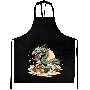 Discover Sushi Dragon Japanesse Kawaii Aprons