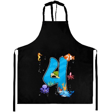 Discover 4th birthday Aquarium Fish lover 4 Year Old Sea Aprons