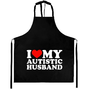 Discover I Love My Autistic Husband Heart My Husband Autism Aprons