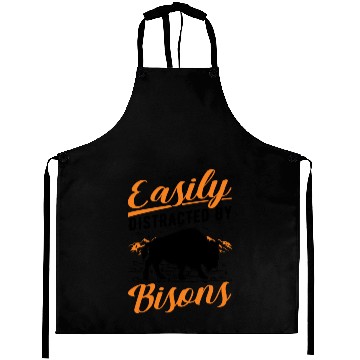 Discover Easily Distracted By Bisons Water Buffalo Aprons