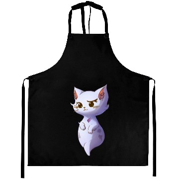 Discover Cute Little Lilac Purple Ghost Cat Aprons