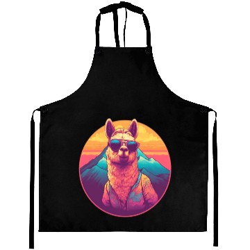 Discover Funny Alpaca with Sunglasses - Alpacatude Aprons