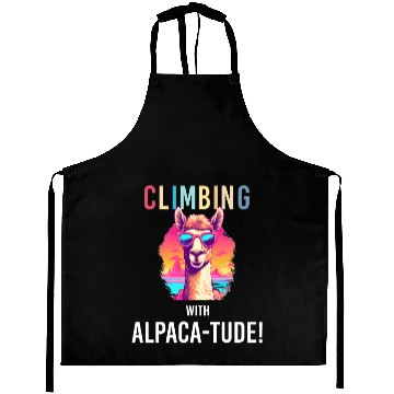 Discover Funny Alpaca with Sunglasses - Alpaca-tude Aprons