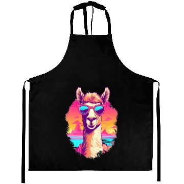 Discover Funny Alpaca with Sunglasses - Alpacatude Aprons