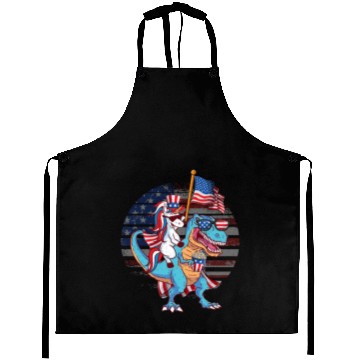 Discover Amerisaurus Cat Lovers USA Party Independence Day Aprons