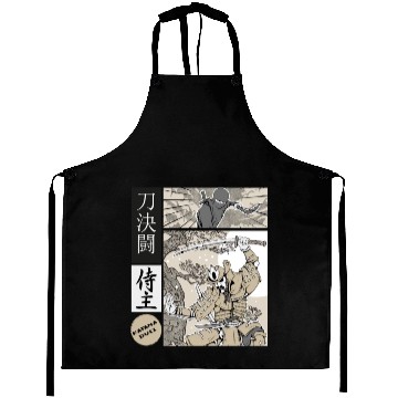 Discover Katana Samurai Vs Ninja Warrior Comic Strip style Aprons