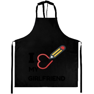 Discover I love my girlfriend hipster Aprons