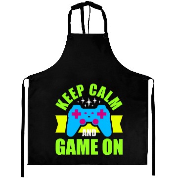 Discover Keep Calm and Game On nostalgia Aprons