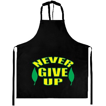 Discover Never Give Up red Aprons