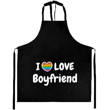 Discover I Love My Gay Boyfriend LGBT hippie Aprons