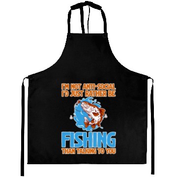 Discover I'd Just Rather Be Fishing Than Talking To You 2 Aprons