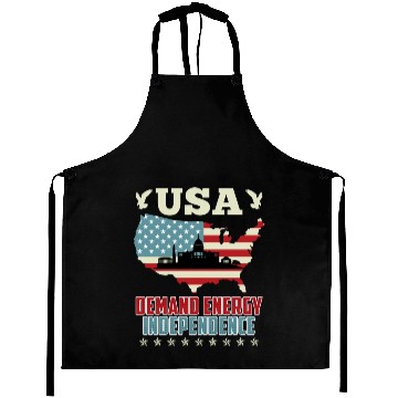 Discover Independence Day Demand Energy Independence USA Aprons