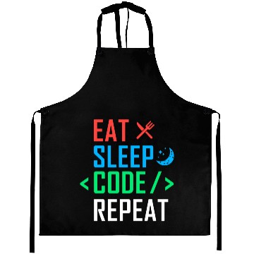 Discover Eat Sleep Code Repeat Funny Programming Computer Aprons