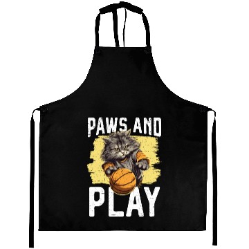 Discover Basketball Cat Basketball Player I Love Basketball Aprons