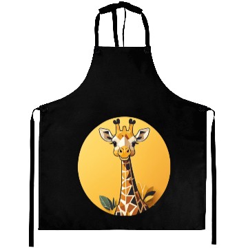 Discover Smiling Giraffe in the Savanna Aprons