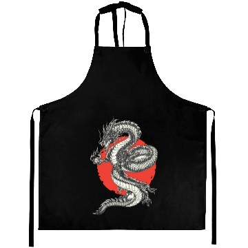 Discover Japanese black dragon Aprons
