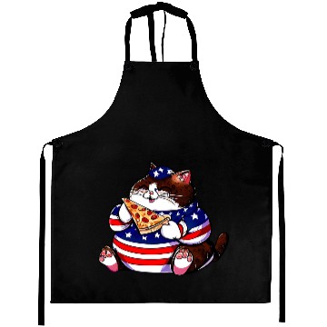 Discover Fat American pizza cat Aprons