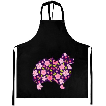 Discover Pomeranian Dogs Flower Pattern Pomeranians Lover Aprons