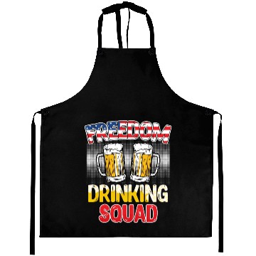 Discover Freedom Drinking Squad USA Party Independence Day Aprons