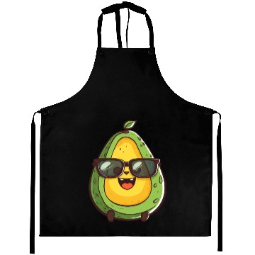 Discover Cool Nerd Avocado with Glasses - Funny Design Aprons