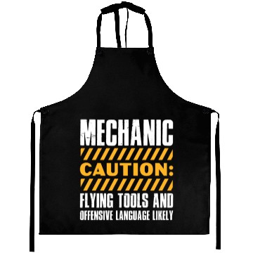 Discover Mechanic Caution Flying Tools & Offensive Language Aprons