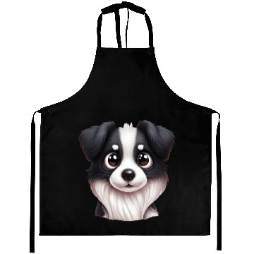 Discover Intelligent Border Collie Portrait Aprons