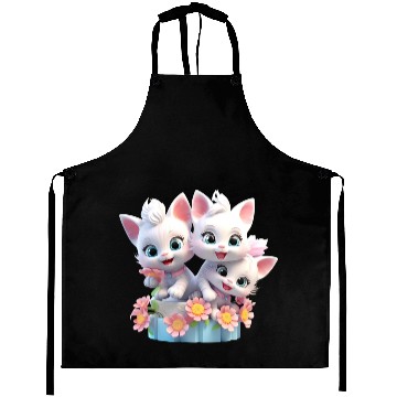 Discover Cute Kittens 3D Ai Art Aprons