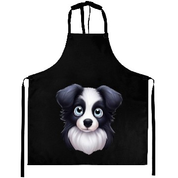 Discover Artistic Border Collie Portrait Aprons