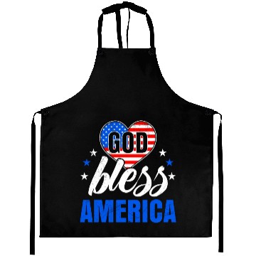 Discover God Bless America Independence Day Party USA Aprons