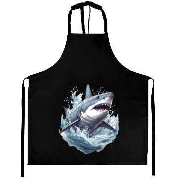 Discover Captivating Shark Depiction Aprons