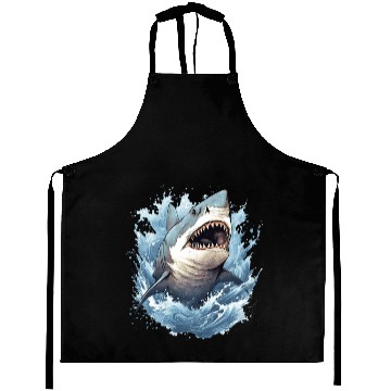 Discover Captivating Shark Depiction Aprons