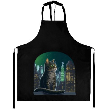 Discover A talking cat. The cat is sitting on a windowsill. Aprons