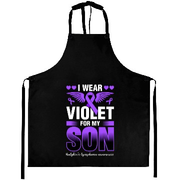 Discover I Wear Violet For My Son Hodgkins Lymphoma Aprons