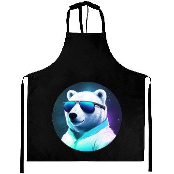 Discover Cool polar bear with sunglasses Aprons