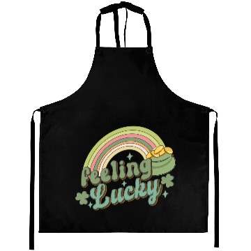 Discover Feeling Lucky Saint Patricks Day Rainbow quote Aprons