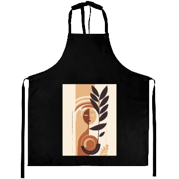 Discover Women Face Mid Century Leaf Oasis Aprons