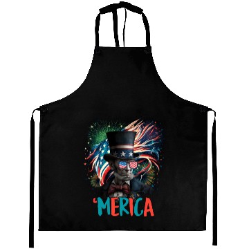 Discover Merica Lincoln Independence Day Party 4th July Aprons