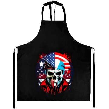 Discover US-Flag with a Skull Aprons