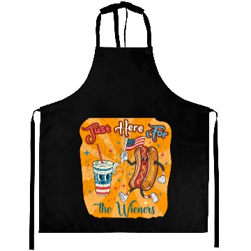 Discover I'm Just Here For The Wieners Cartoon Hot Dog 4Th Aprons