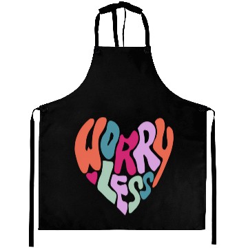 Discover Happy More Worry Less Aesthetic Trend Aprons