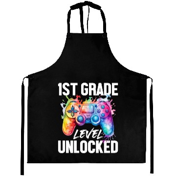 Discover 1ST Grade Level Unlocked Back to School Video Game Aprons