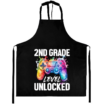 Discover 2ND Grade Level Unlocked Back to School Video Game Aprons