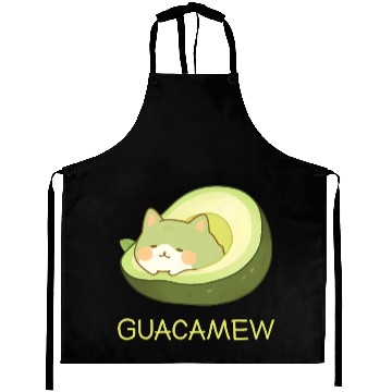 Discover Guacamew Funny Avocado Kawaii Cat Lover Aprons