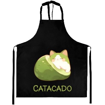 Discover Catacado Funny Avocado Kawaii Cat Lover Aprons