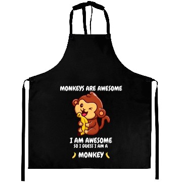 Discover Cute monkey with a banana Aprons
