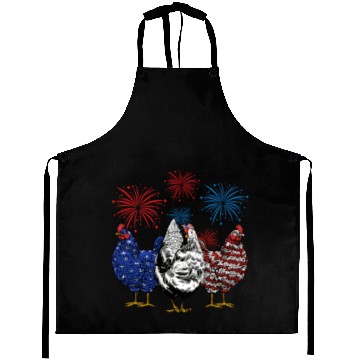 Discover Funny Chickens American Flag Patriotic Farmer 4th Aprons