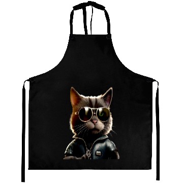 Discover Cat With Sunglasses Cute Cat Mom Meow Paws Kitty Aprons