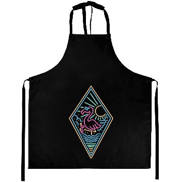 Discover Neon Flamingo Monoline Aprons