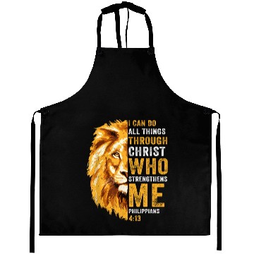 Discover I Can Do All Things Through Christ Jesus Lion Aprons